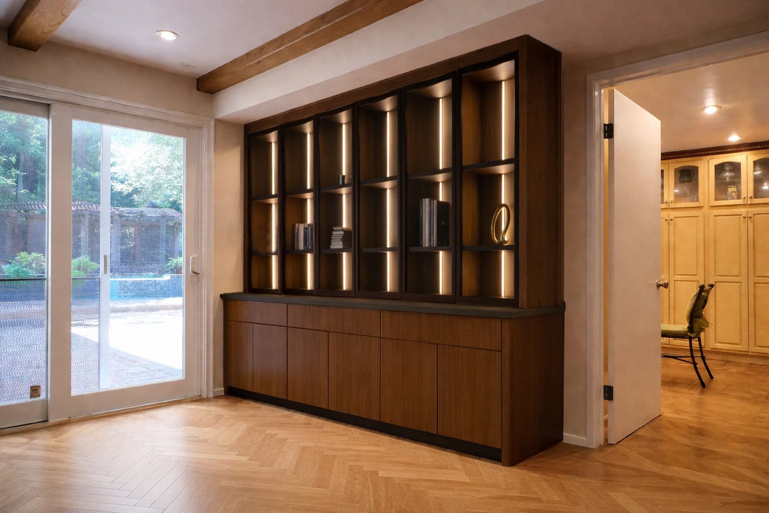Custom blue built-in hutch, Los Angeles